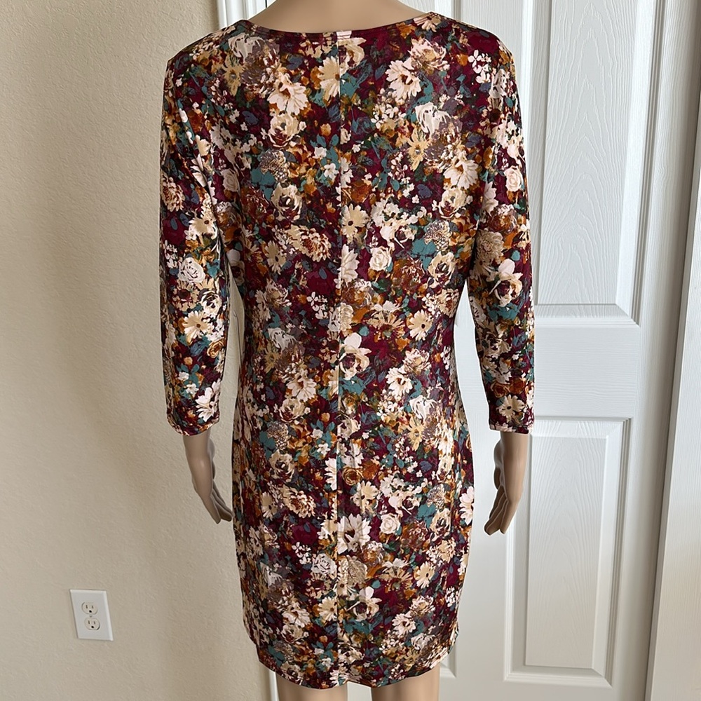New with tag FOREVER 21 Multicolor Floral Long Sleeve Dress Size XL. - Picture 3 of 15